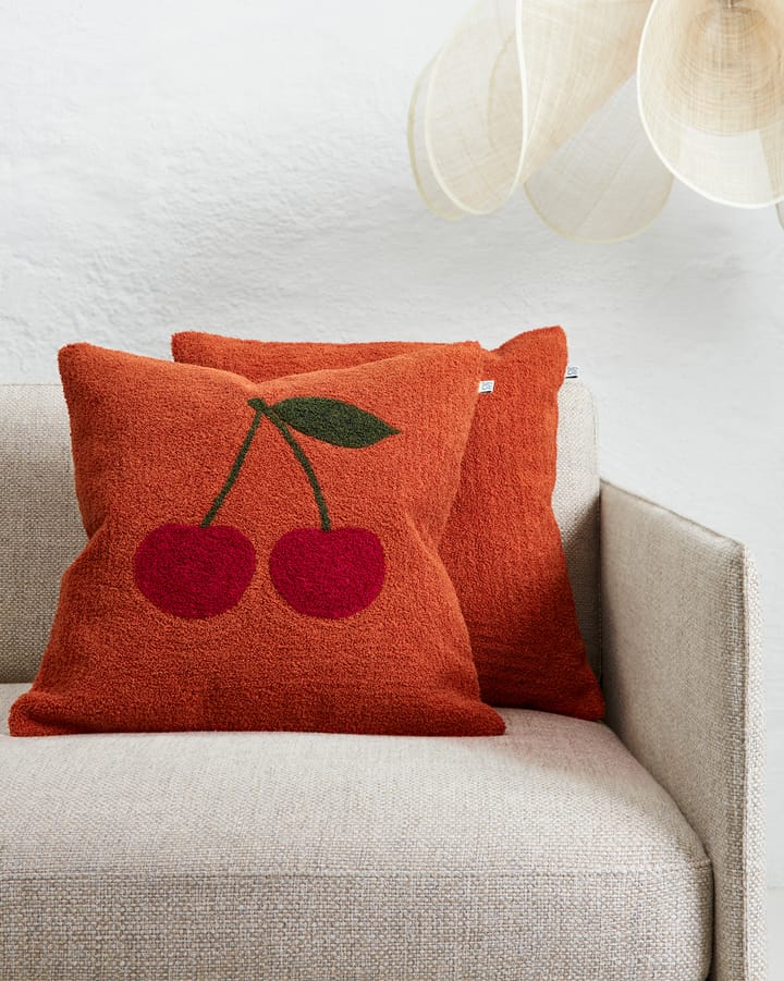 Cherry kuddfodral 50x50 cm, Apricot orange-red-green Chhatwal & Jonsson