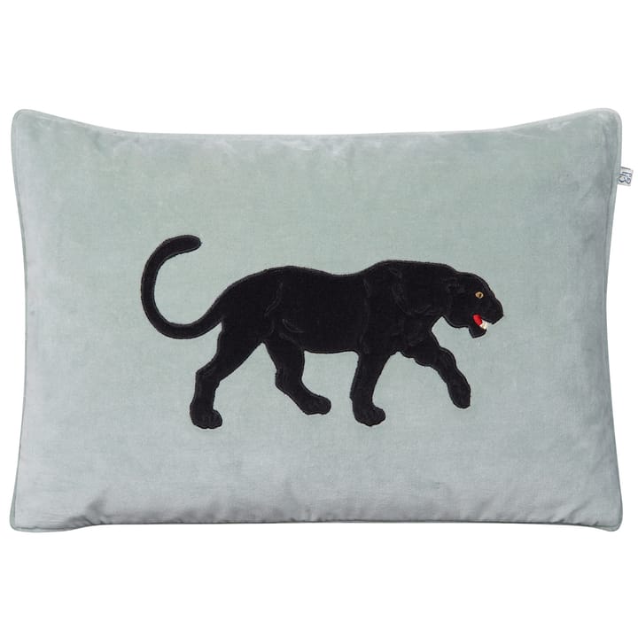 Embroidered Black Panther kuddfodral 40x60 cm - Aqua - Chhatwal & Jonsson