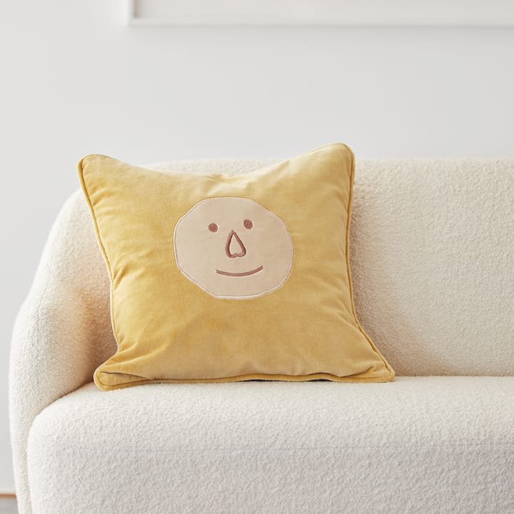 Emoji kuddfodral, spicy yellow/beige, 50x50 cm Chhatwal & Jonsson