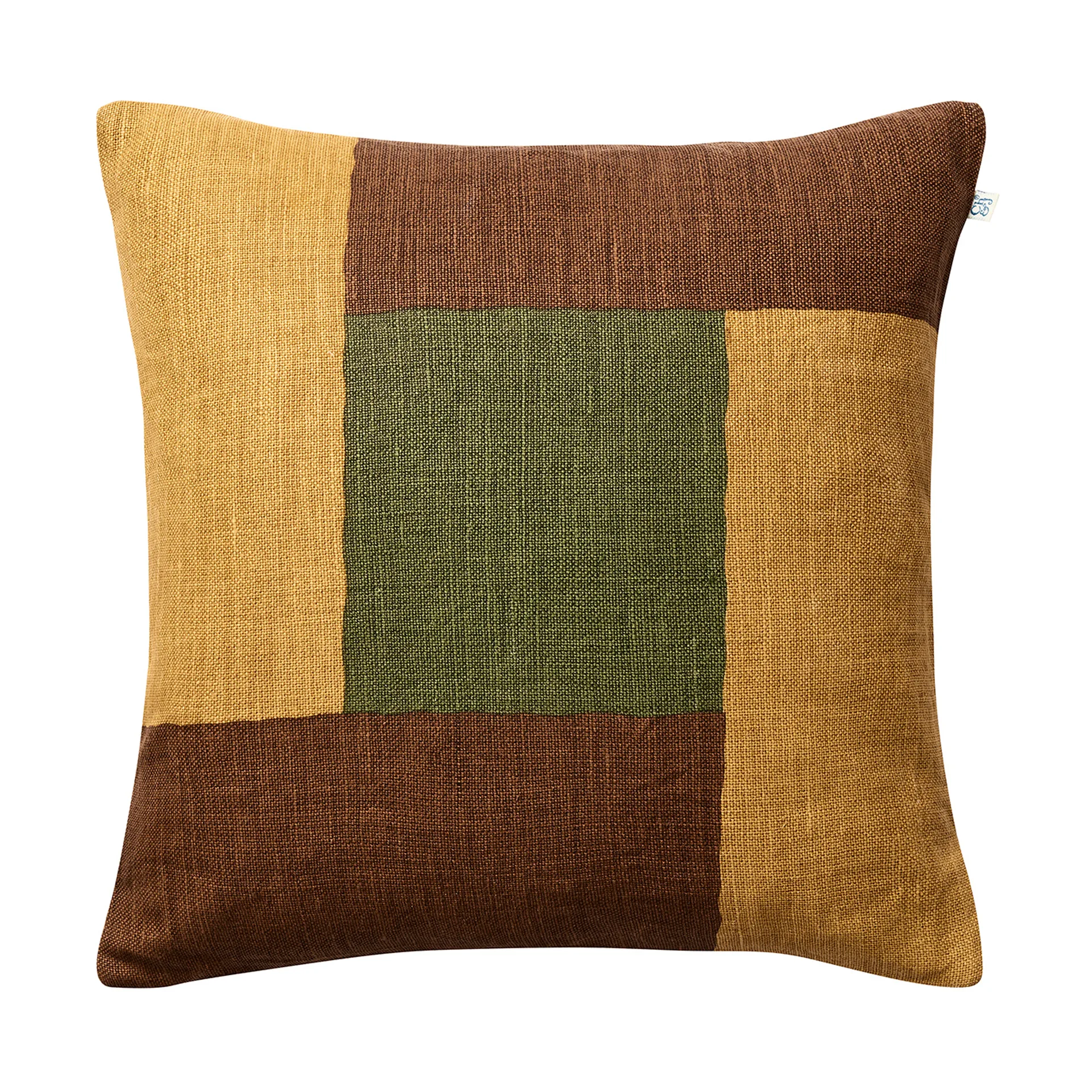 Halo kuddfodral 50x50 cm, Taupe-Spicy Yellow-CactusGreen Chhatwal & Jonsson