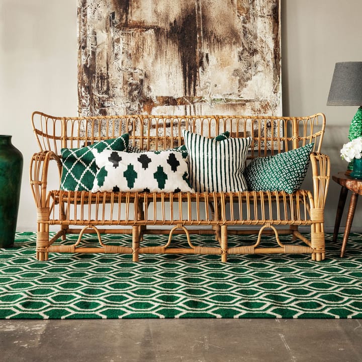 Ikat Kerela kuddfodral 50x50 cm, Grön-vit Chhatwal & Jonsson