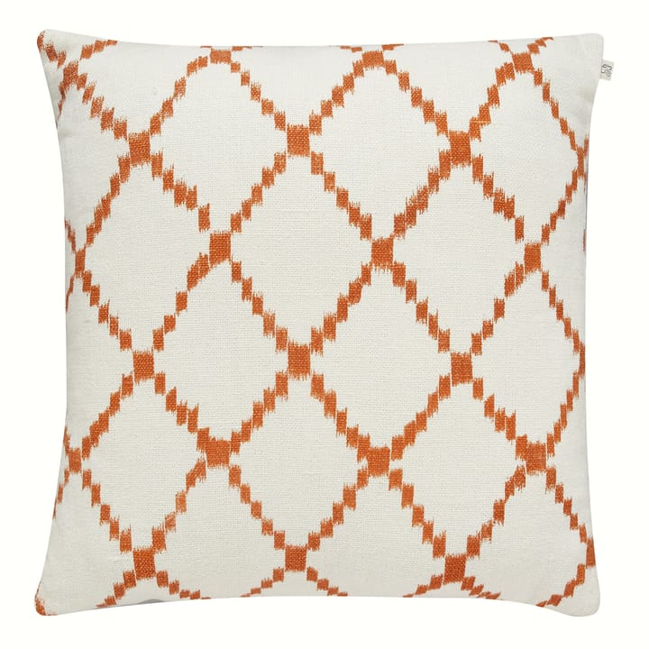 Ikat Kerela kuddfodral 50x50 cm - Vit-Jaffa orange - Chhatwal & Jonsson