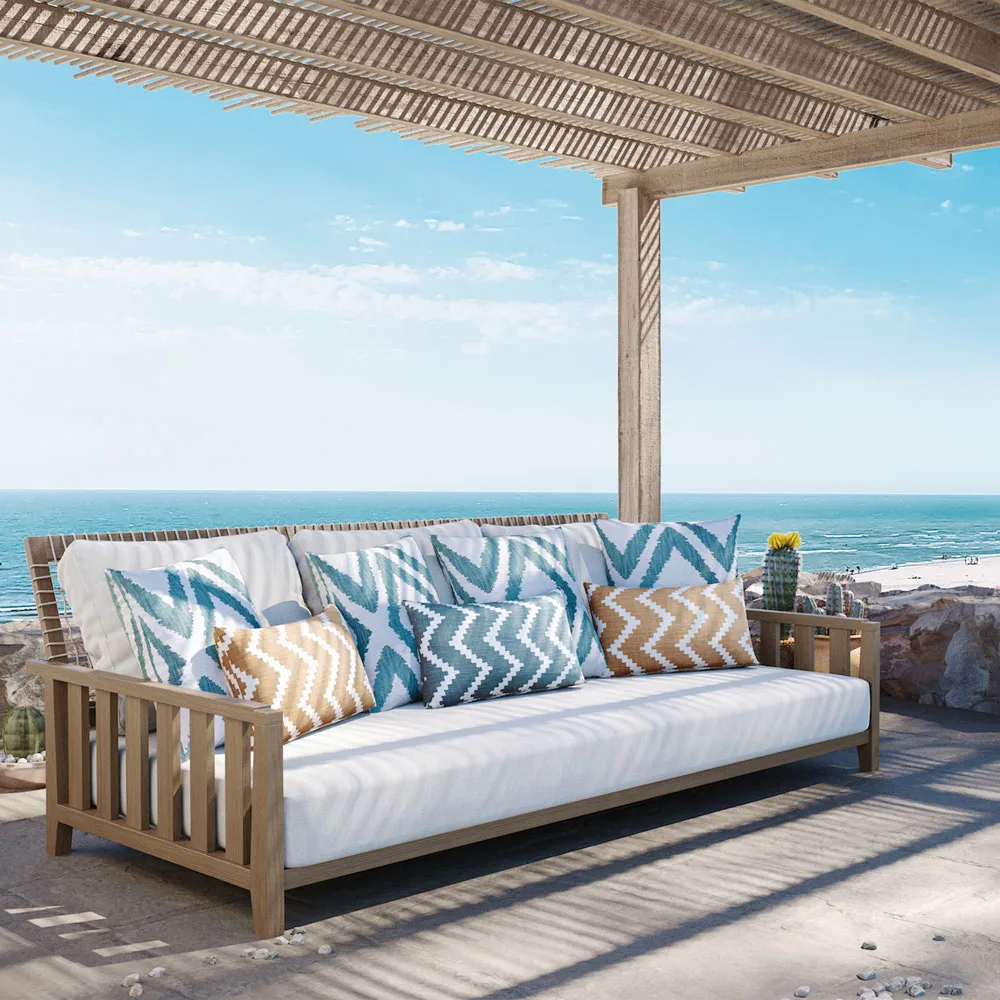 Ikat Sema kudde, sage/off white, 40 cm Chhatwal & Jonsson