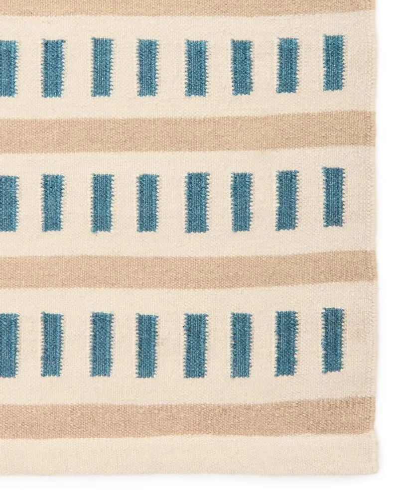 Ladakh ullmatta, Off white-l. beige-heaven blue, 180x270 cm Chhatwal & Jonsson