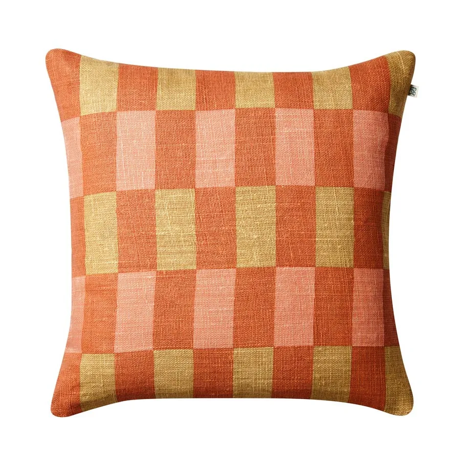 Marari kuddfodral, Apricot orange-khaki-rose, 50x50 cm Chhatwal & Jonsson