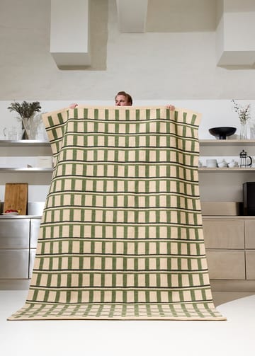 Mysore ullmatta - Off white-green-dark green, 180x270 cm - Chhatwal & Jonsson