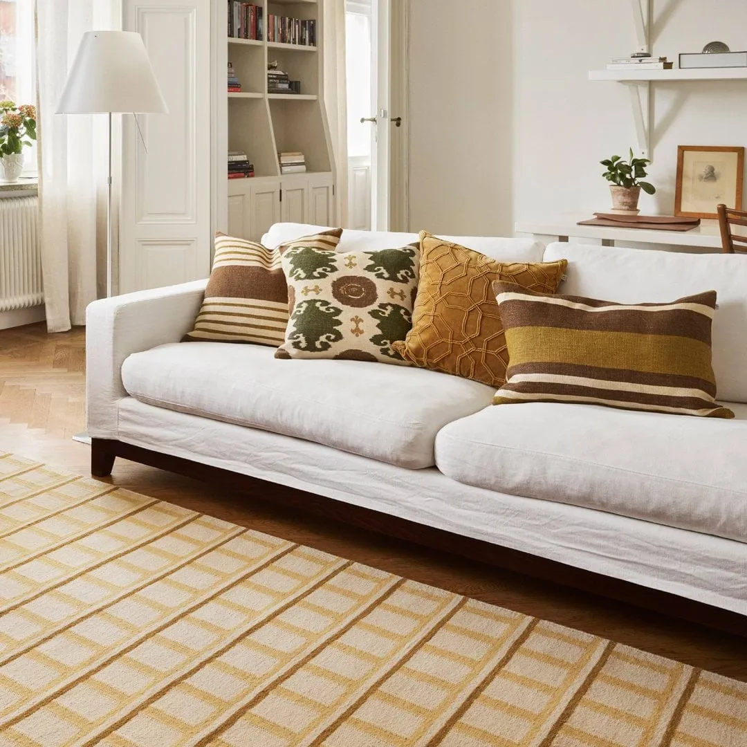 Mysore ullmatta, Off White-Masala Yellow-Yellow, 180x270 cm Chhatwal & Jonsson