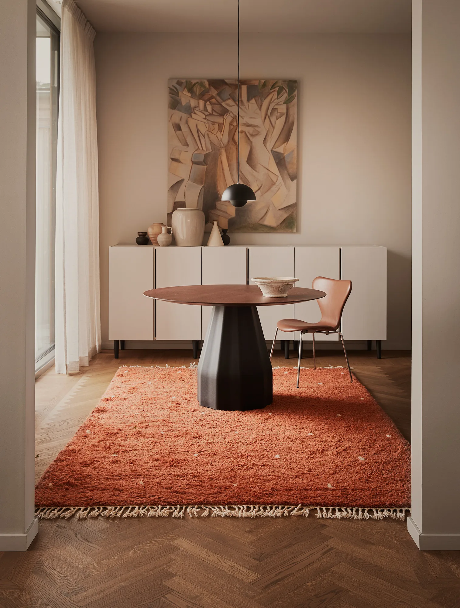 Ravi matta 177x266 cm, Orange-off white Chhatwal & Jonsson