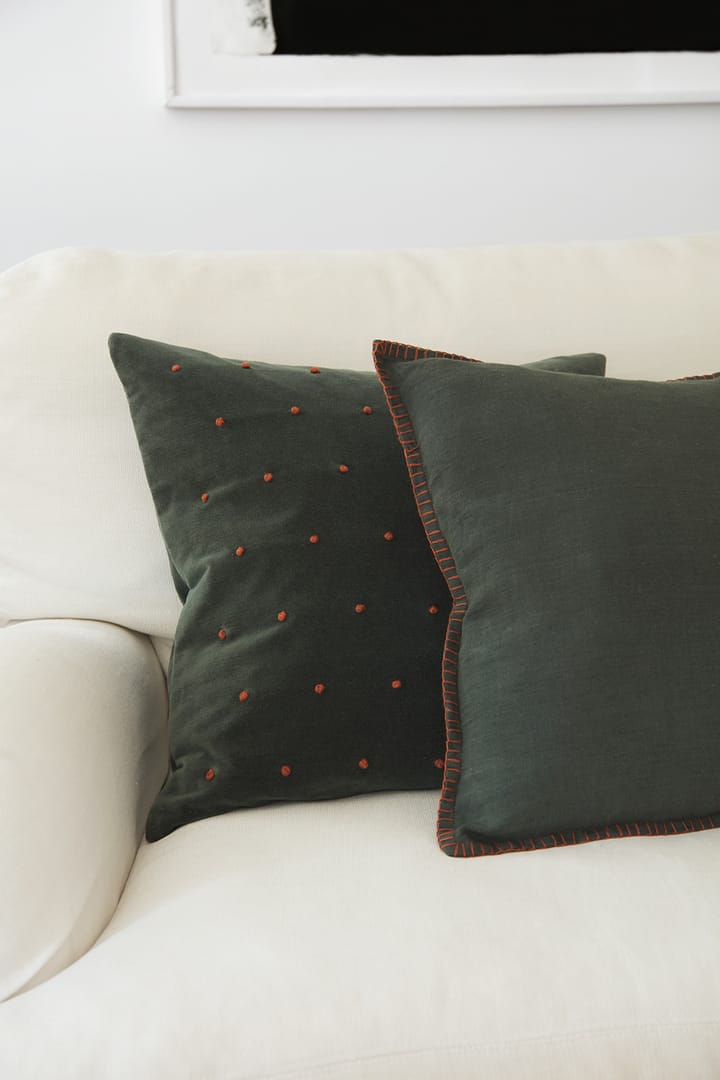 Roma kuddfodral 50x50 cm, Forest green-terracotta Chhatwal & Jonsson