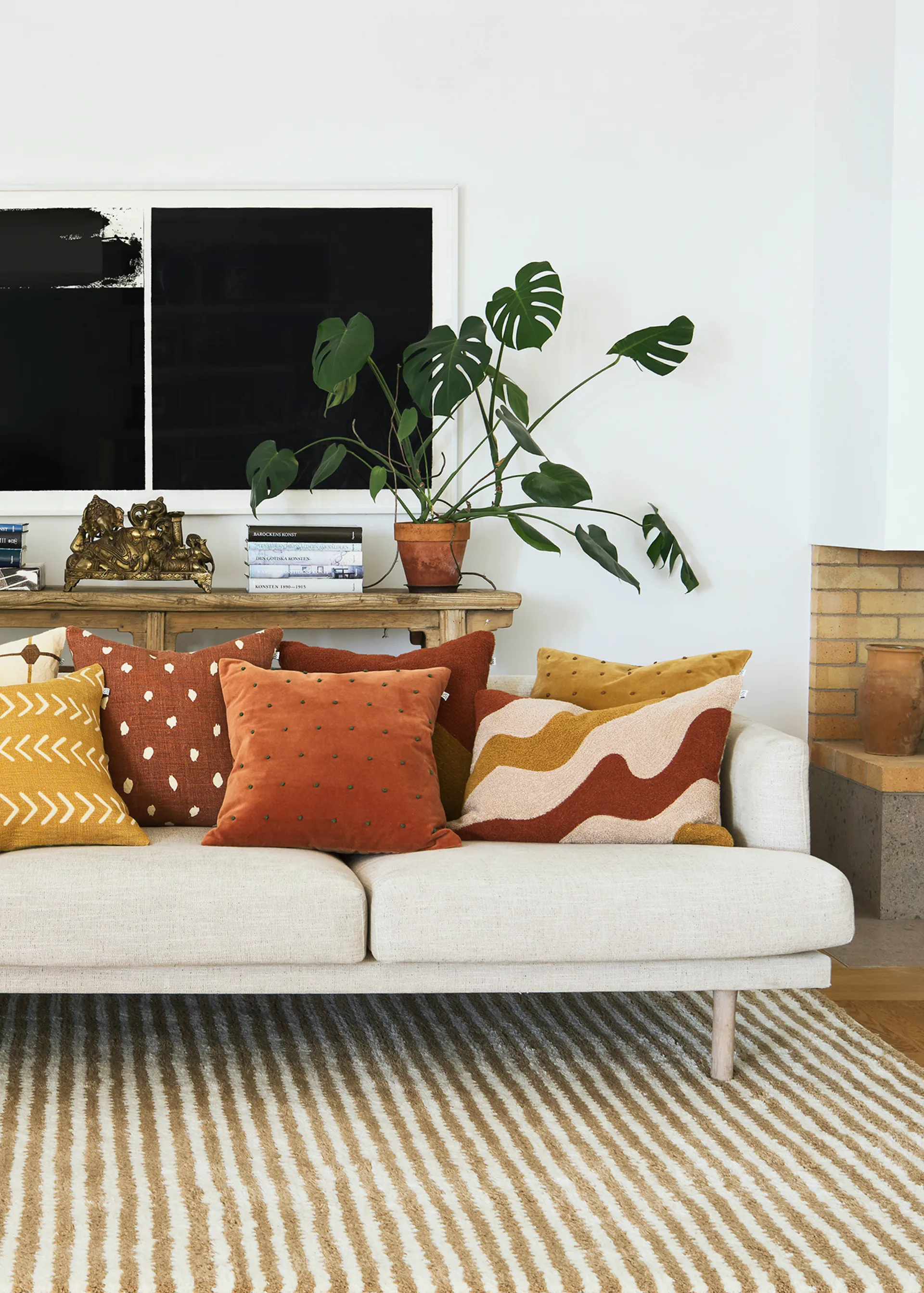 Roma kuddfodral 50x50 cm, Terracotta-forest green Chhatwal & Jonsson