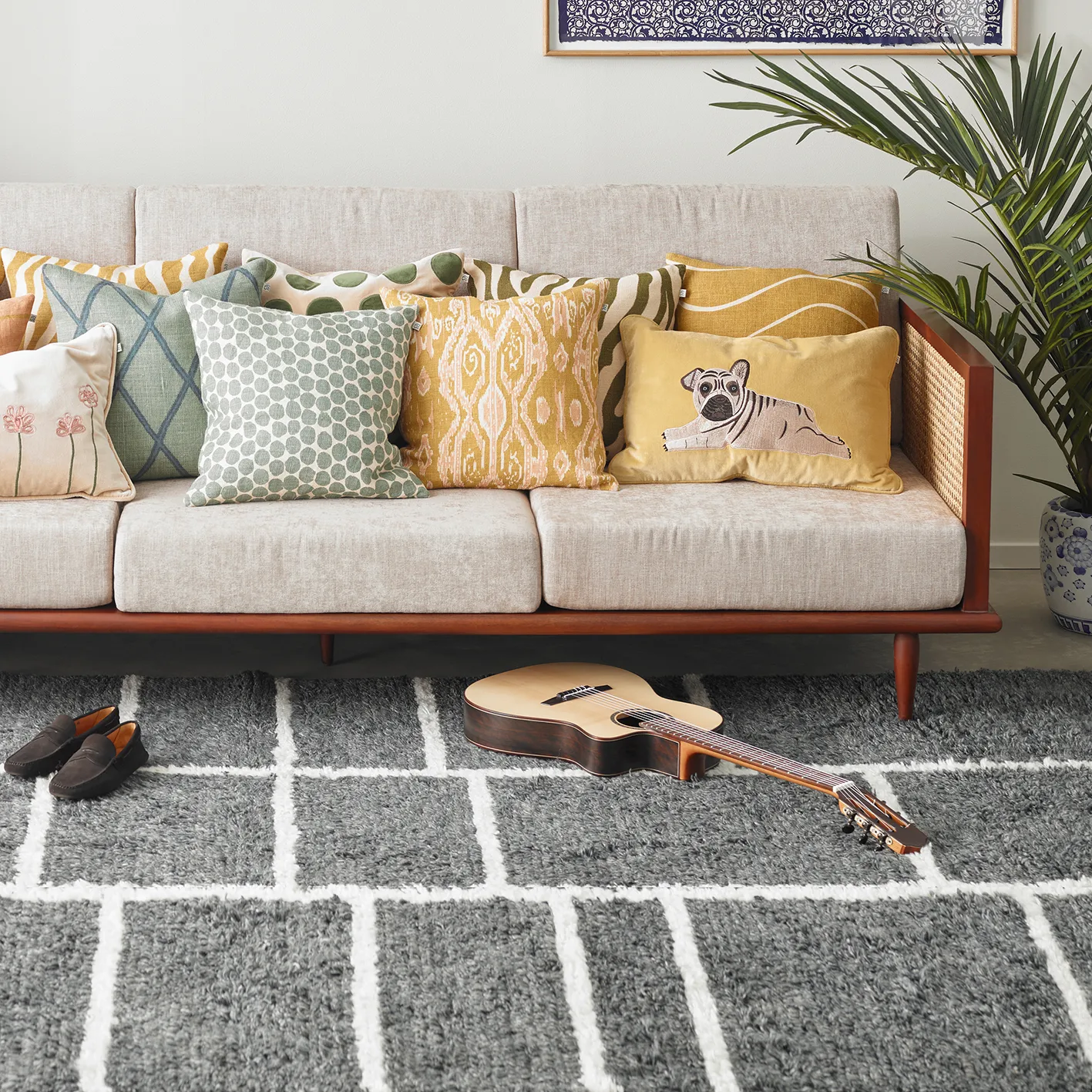 Sita ullmatta 180x270 cm, Grey melange-white Chhatwal & Jonsson