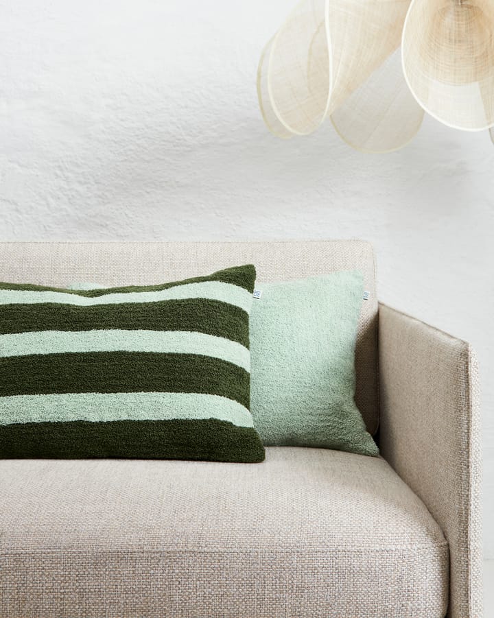 Stripe linen boucle kuddfodral 40x60 cm, Cactus green-aqua Chhatwal & Jonsson