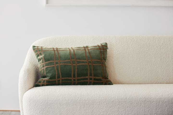 Tattersall kuddfodral 40x60 cm, Forest green-cognac Chhatwal & Jonsson
