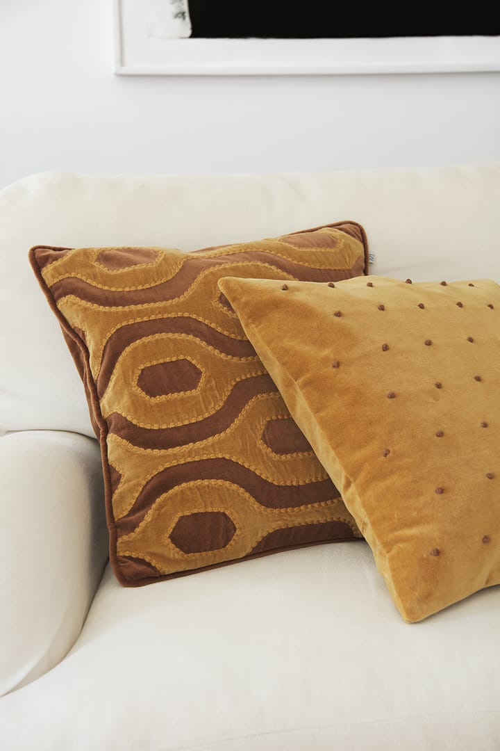Varanasi kuddfodral 50x50 cm, Cognac-masala yellow Chhatwal & Jonsson
