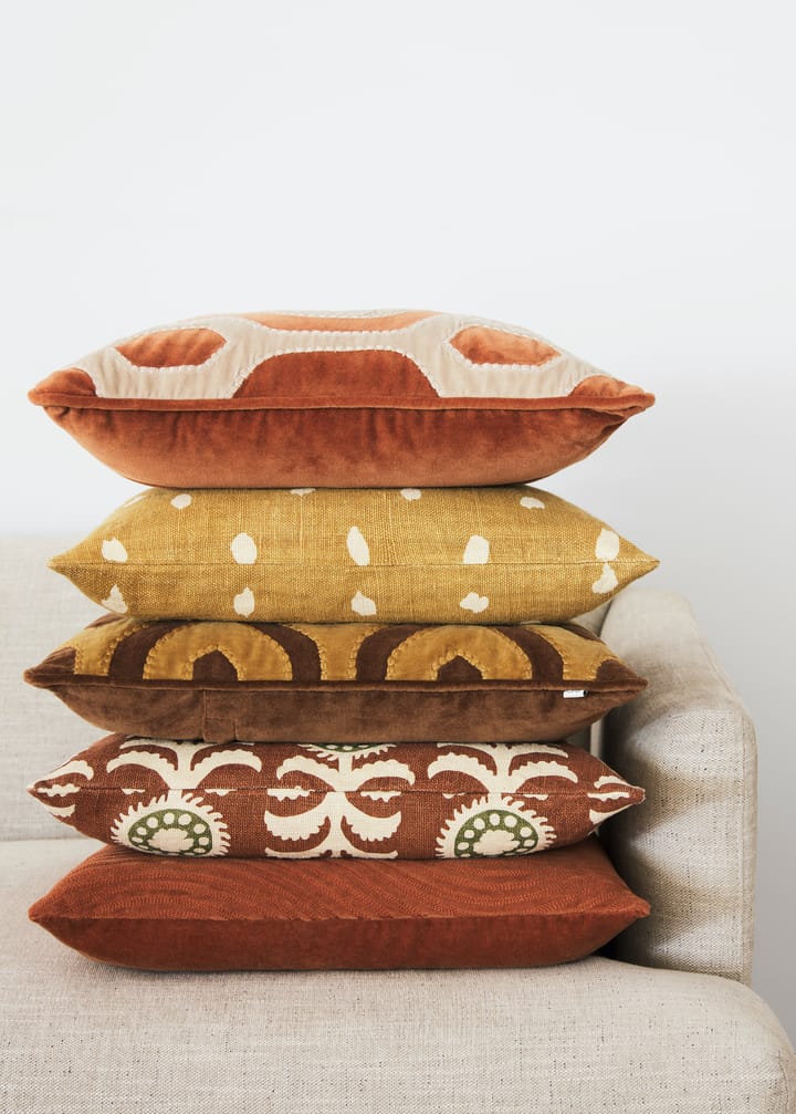 Varanasi kuddfodral 50x50 cm - Cognac-masala yellow - Chhatwal & Jonsson