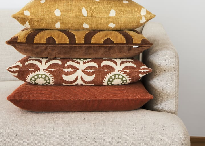 Varanasi kuddfodral 50x50 cm - Cognac-masala yellow - Chhatwal & Jonsson