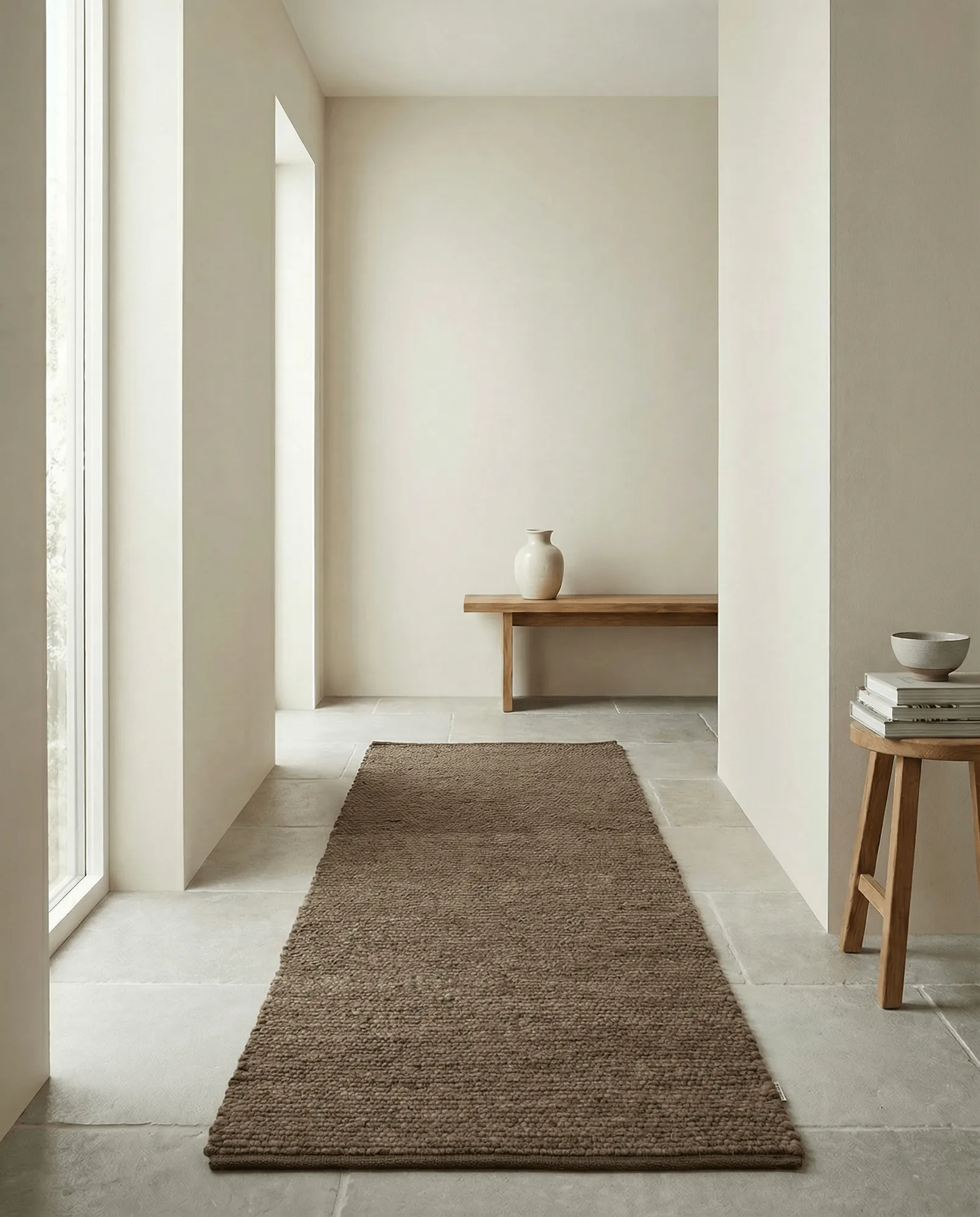 Merino gångmatta, Brun, 80x250 cm Classic Collection