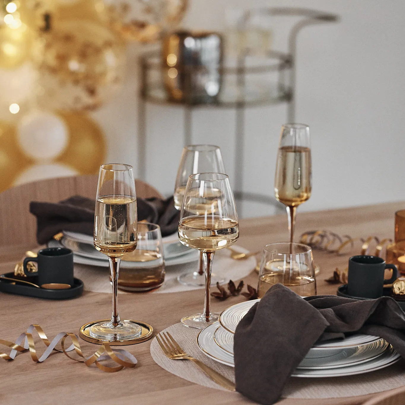 Moon glasunderlägg 4-pack, Mässing Classic Collection