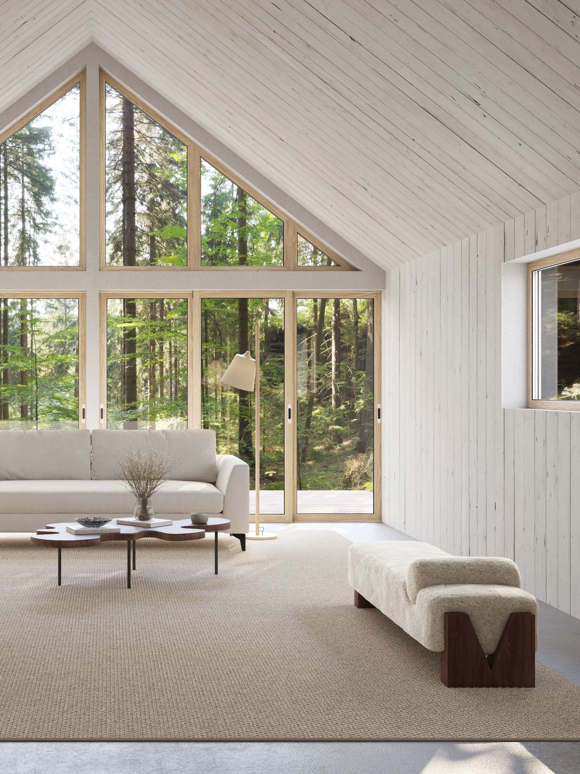 Nordklint matta med langett, Naturgrå, 200x200 cm Classic Collection