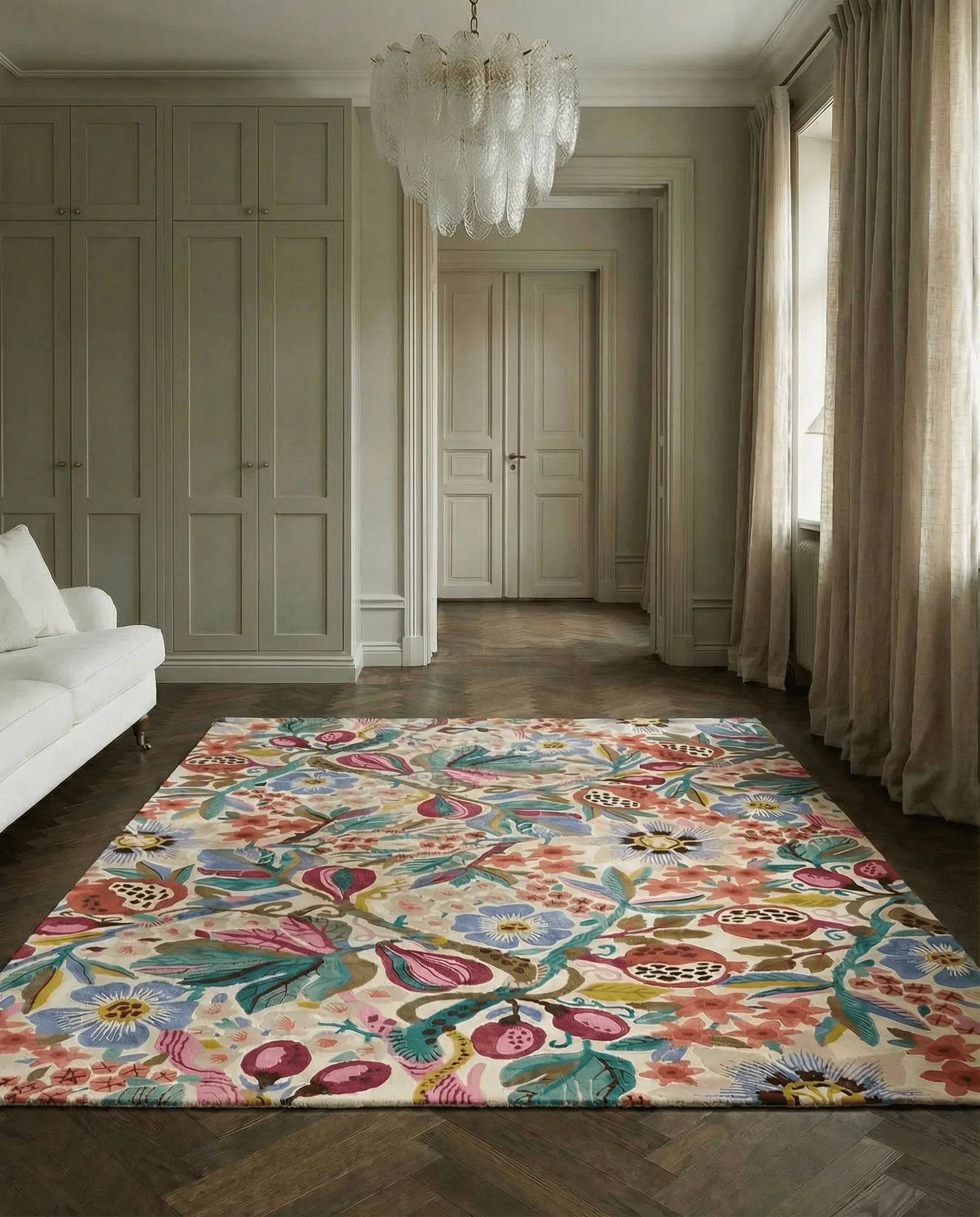 Pomegranate matta, Vit-multi, 200x300 cm Classic Collection