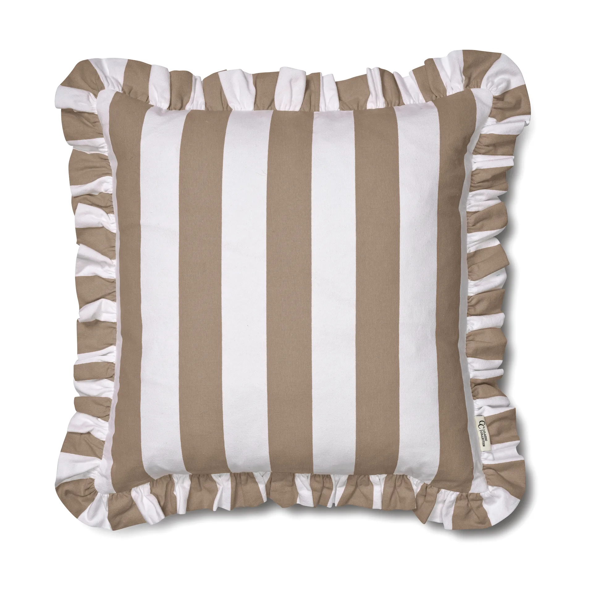 Ruffle Stripes kuddfodral 50x50 cm, Beige Classic Collection