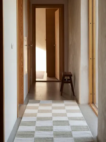 Square gångmatta - Vit-natur, 80x200 cm - Classic Collection