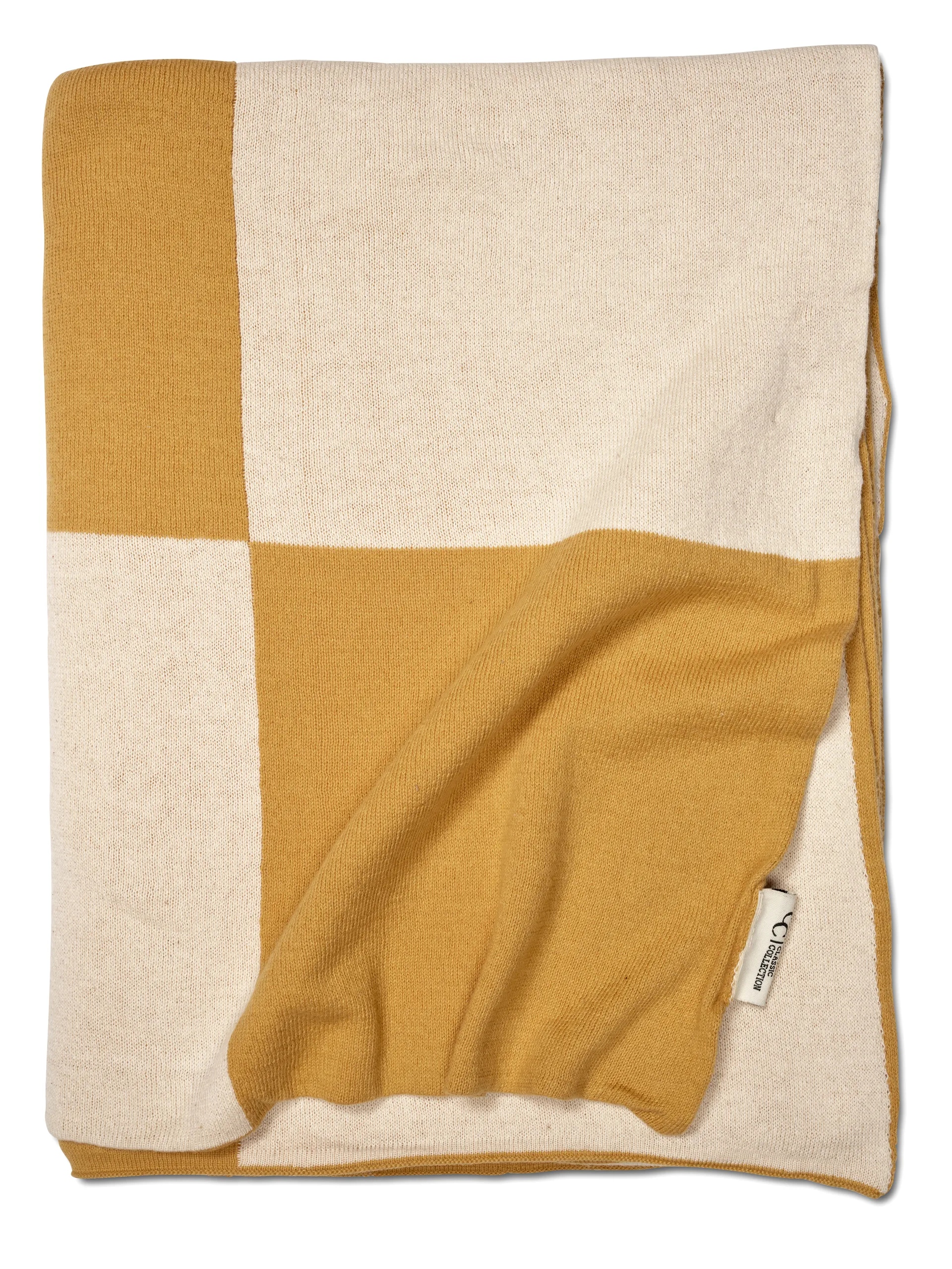 Square pläd 130x170 cm, Gul Classic Collection