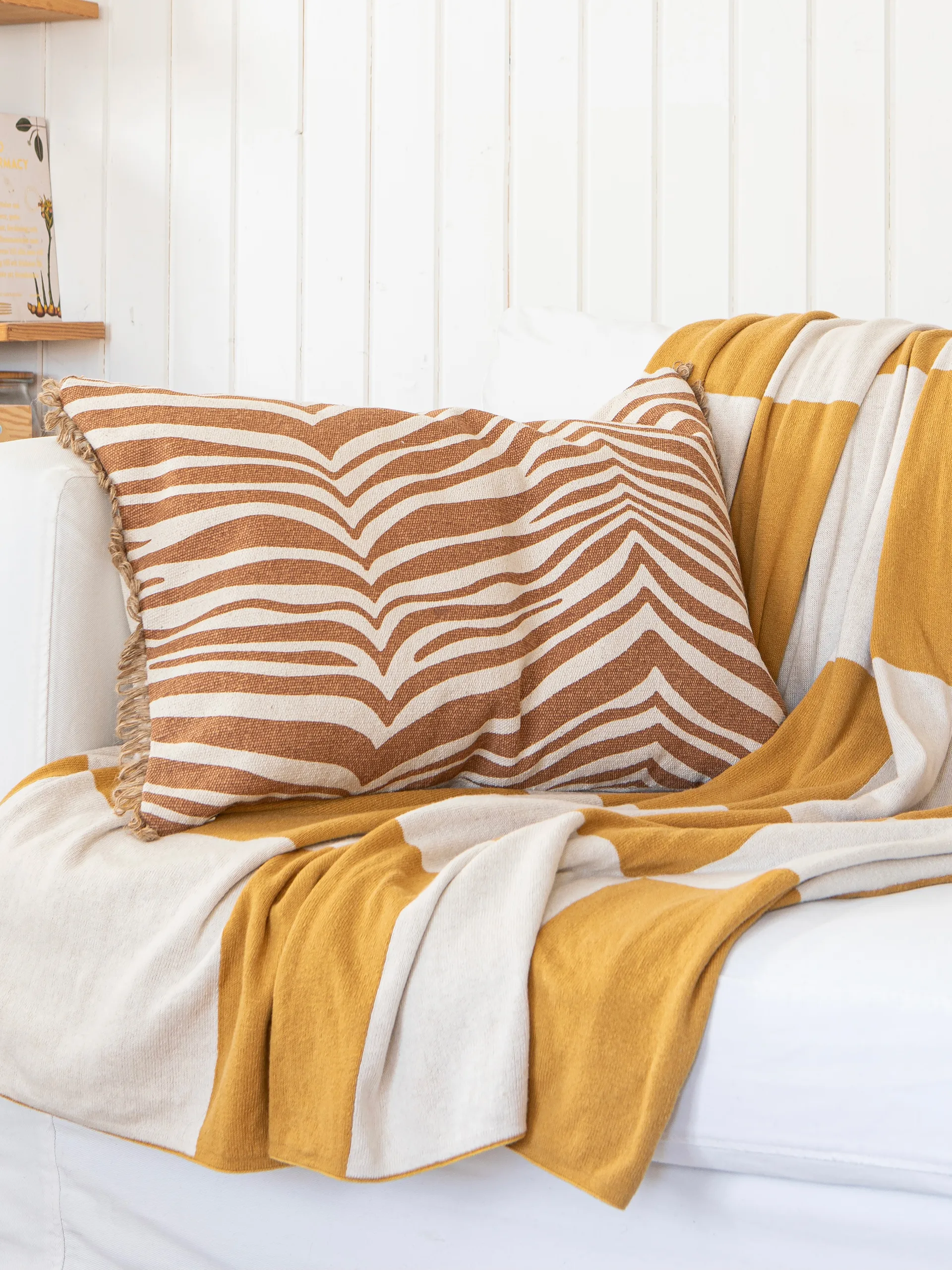 Square pläd 130x170 cm, Gul Classic Collection