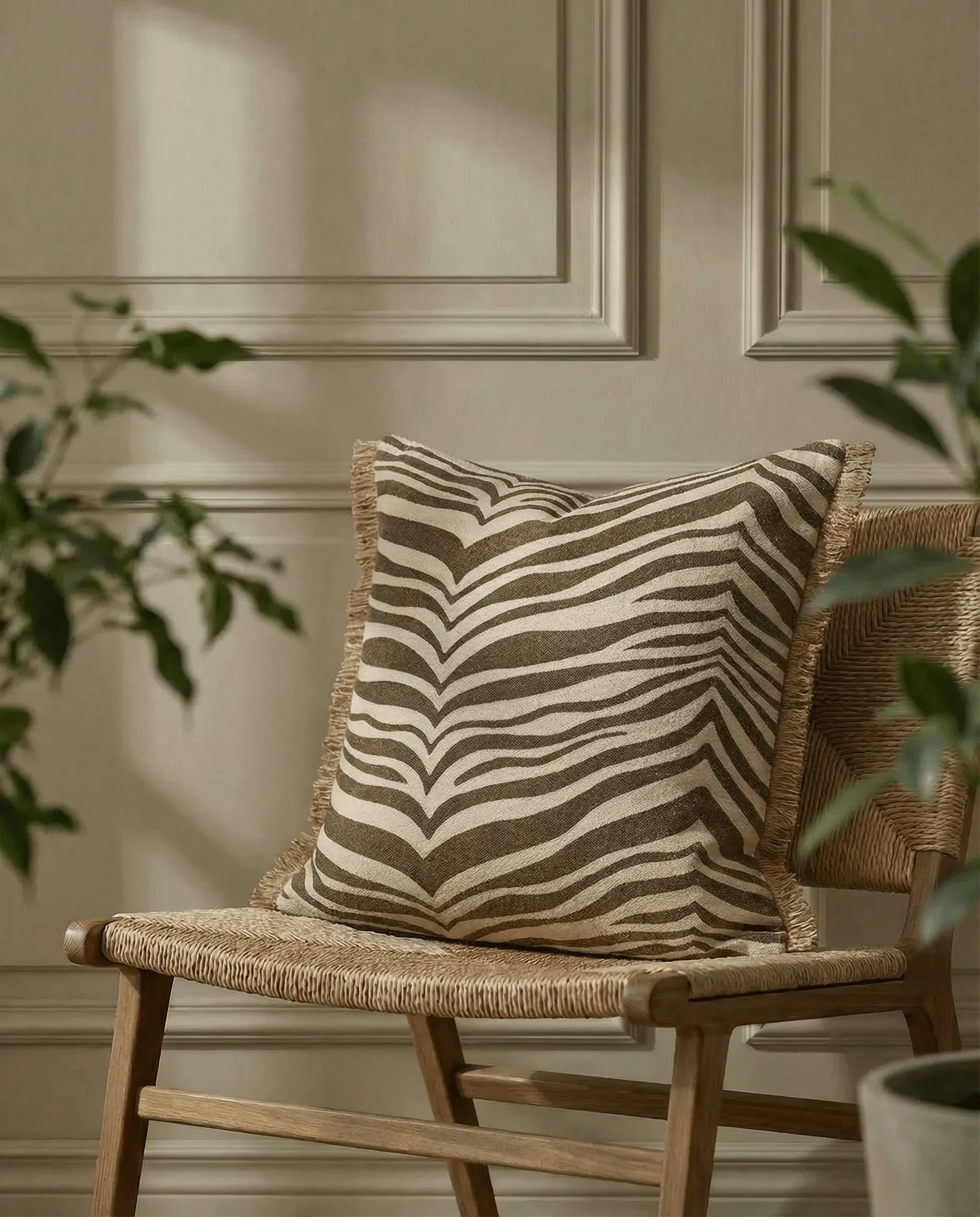 Zebra kudde, Brun-natur, 50x50 cm Classic Collection