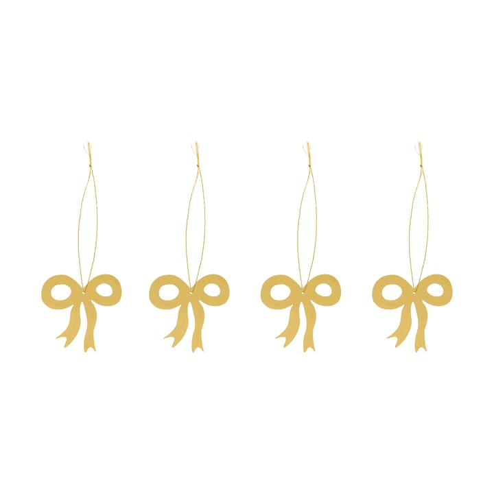 Christmas deco rosett 6 cm 4-pack - Mässing - Cooee Design