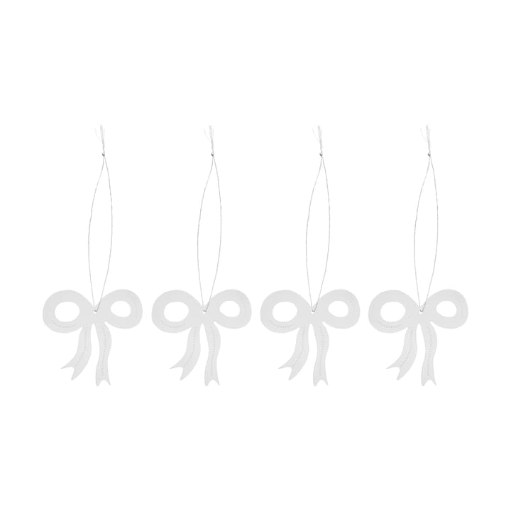 Christmas deco rosett 6 cm 4-pack - Rostfritt stål - Cooee Design