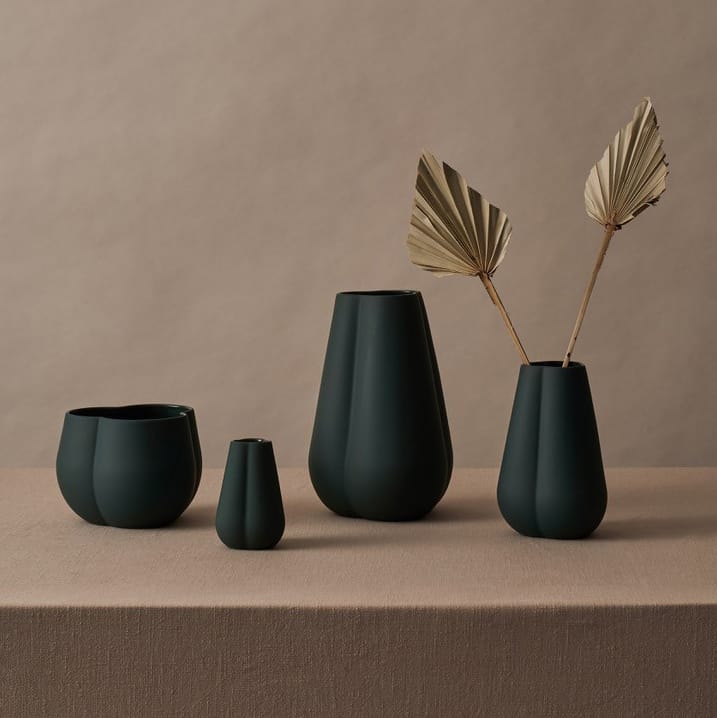 Clover vas 11 cm, Dark green Cooee Design