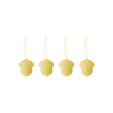 Cooee julhänge mässing 4-pack - Acorn - Cooee Design