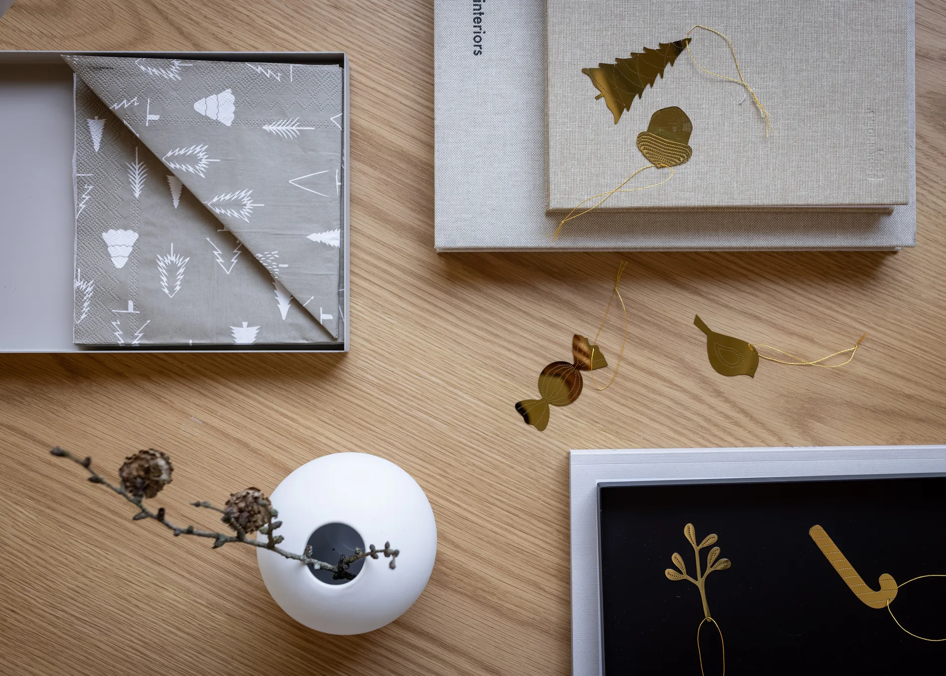 Cooee julhänge mässing 4-pack, Winter bird Cooee Design