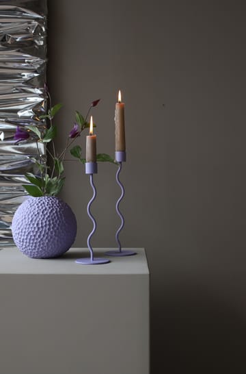 Curved ljusstake 23 cm - Mauve - Cooee Design