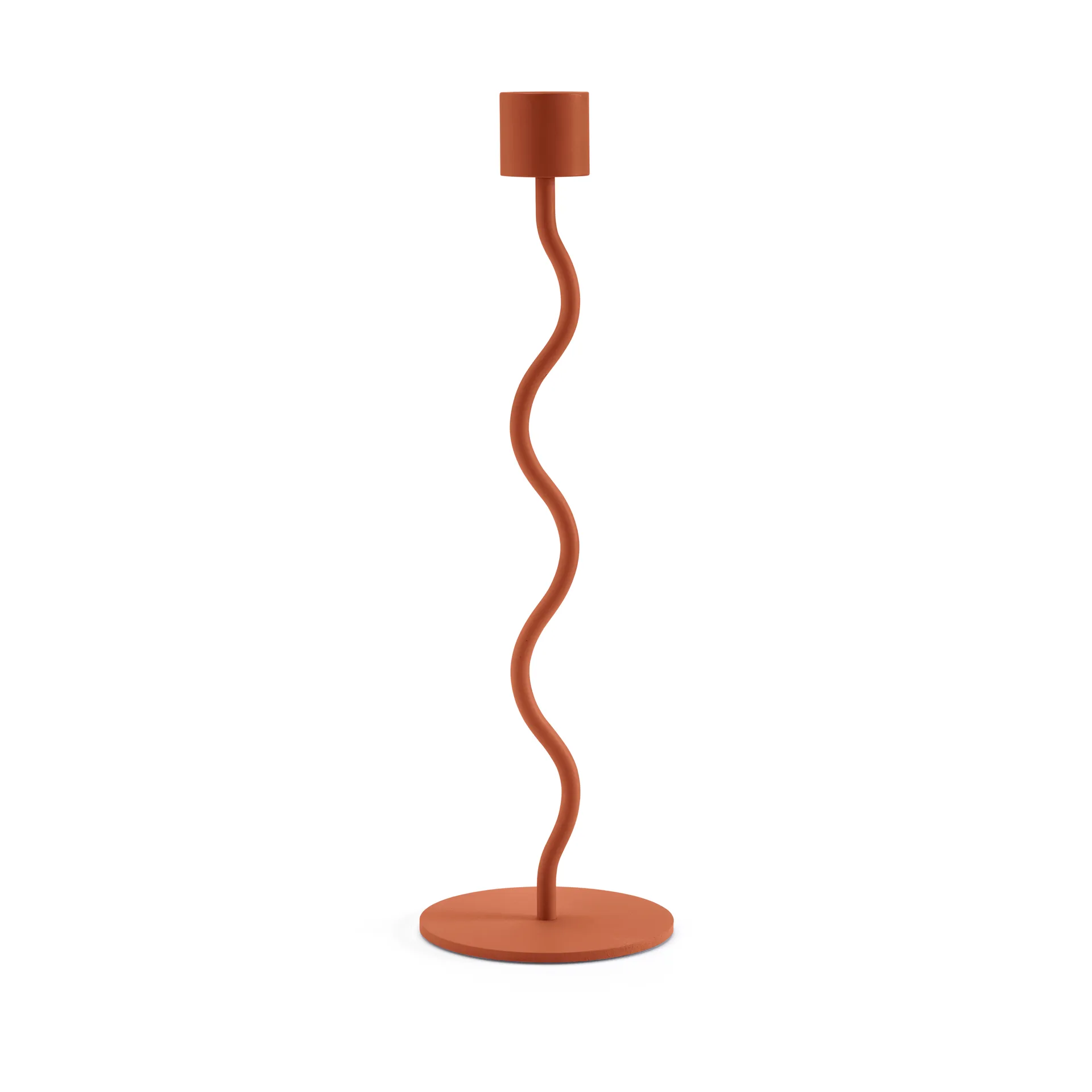 Curved ljusstake 26 cm, Brick red Cooee Design