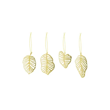 Deco leaf hänge 4-pack - Mässing - Cooee Design