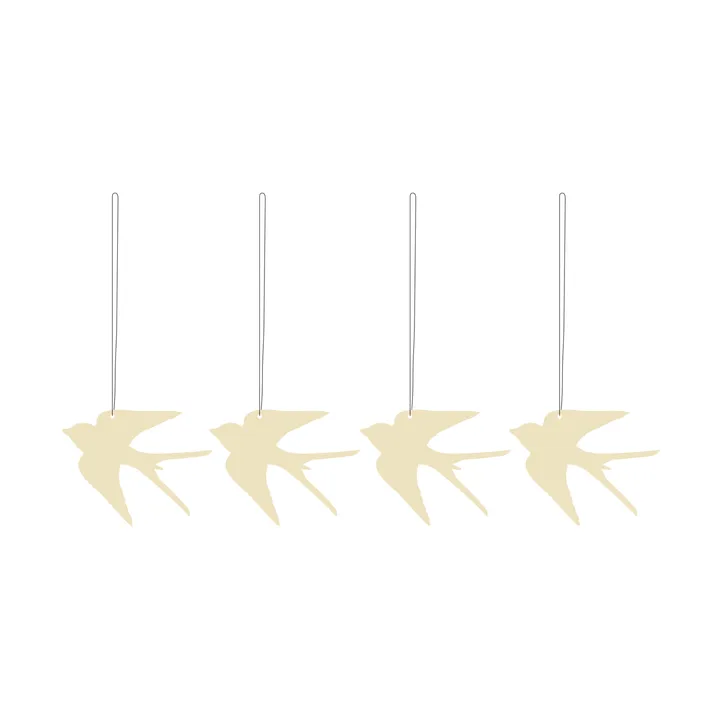Easter Deco fågel påskhänge 4-pack - Light yellow - Cooee Design