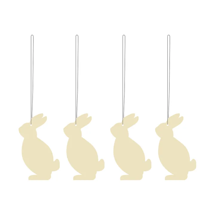 Easter Deco hare påskhänge 4-pack - Light yellow - Cooee Design