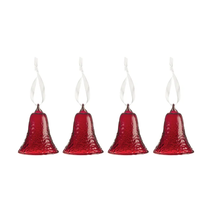 Gry bell klocka 8 cm 4-pack - Deep red - Cooee Design