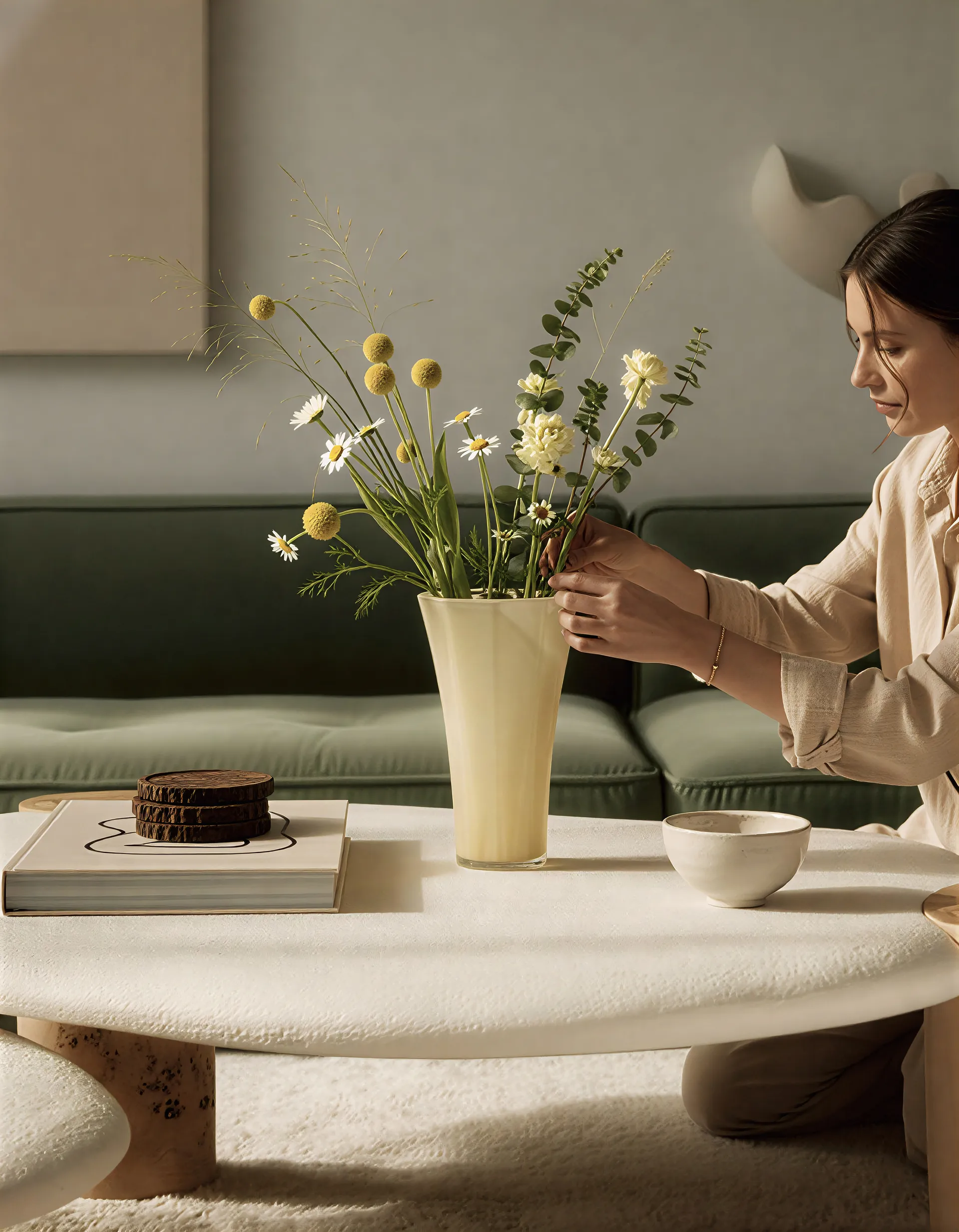 Liliané vas 18 cm, Butter yellow Cooee Design