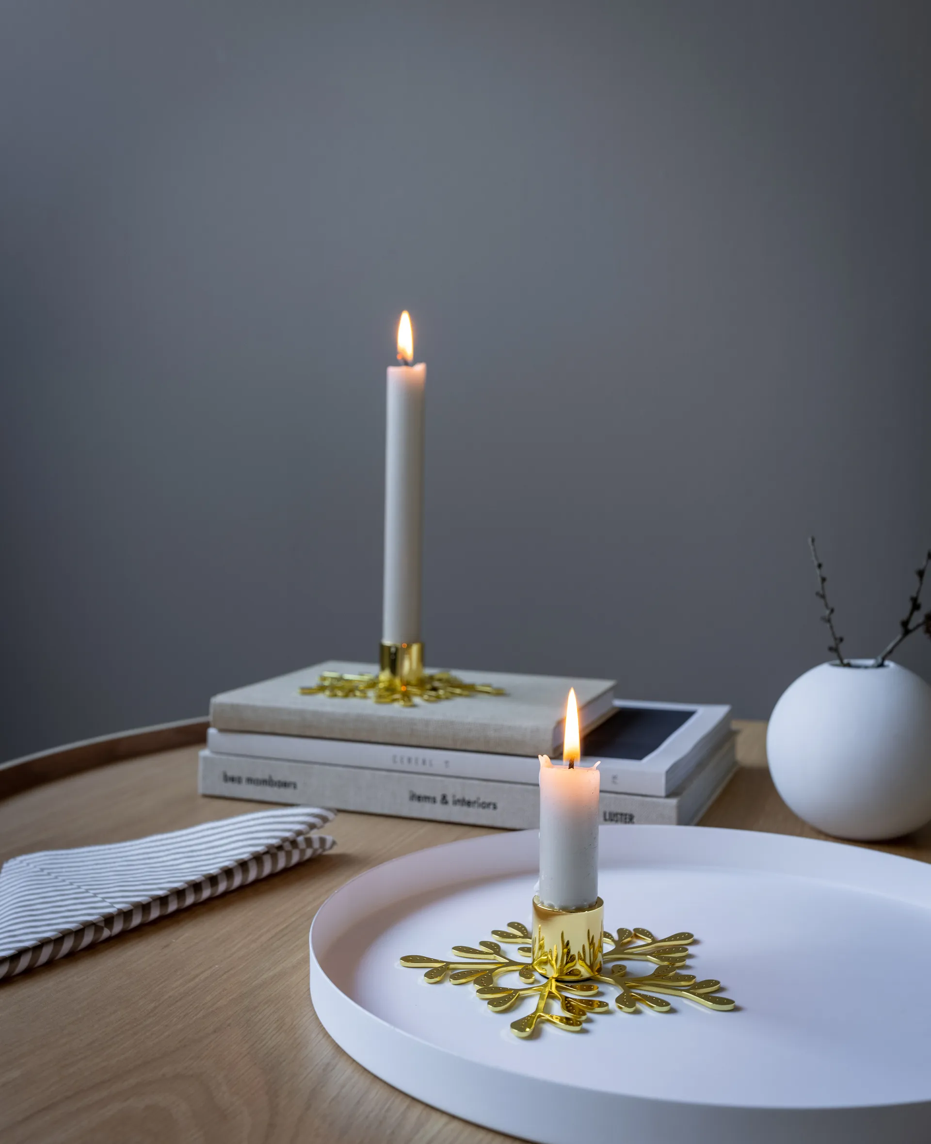 Mistletoe ljusstake, Mässing Cooee Design