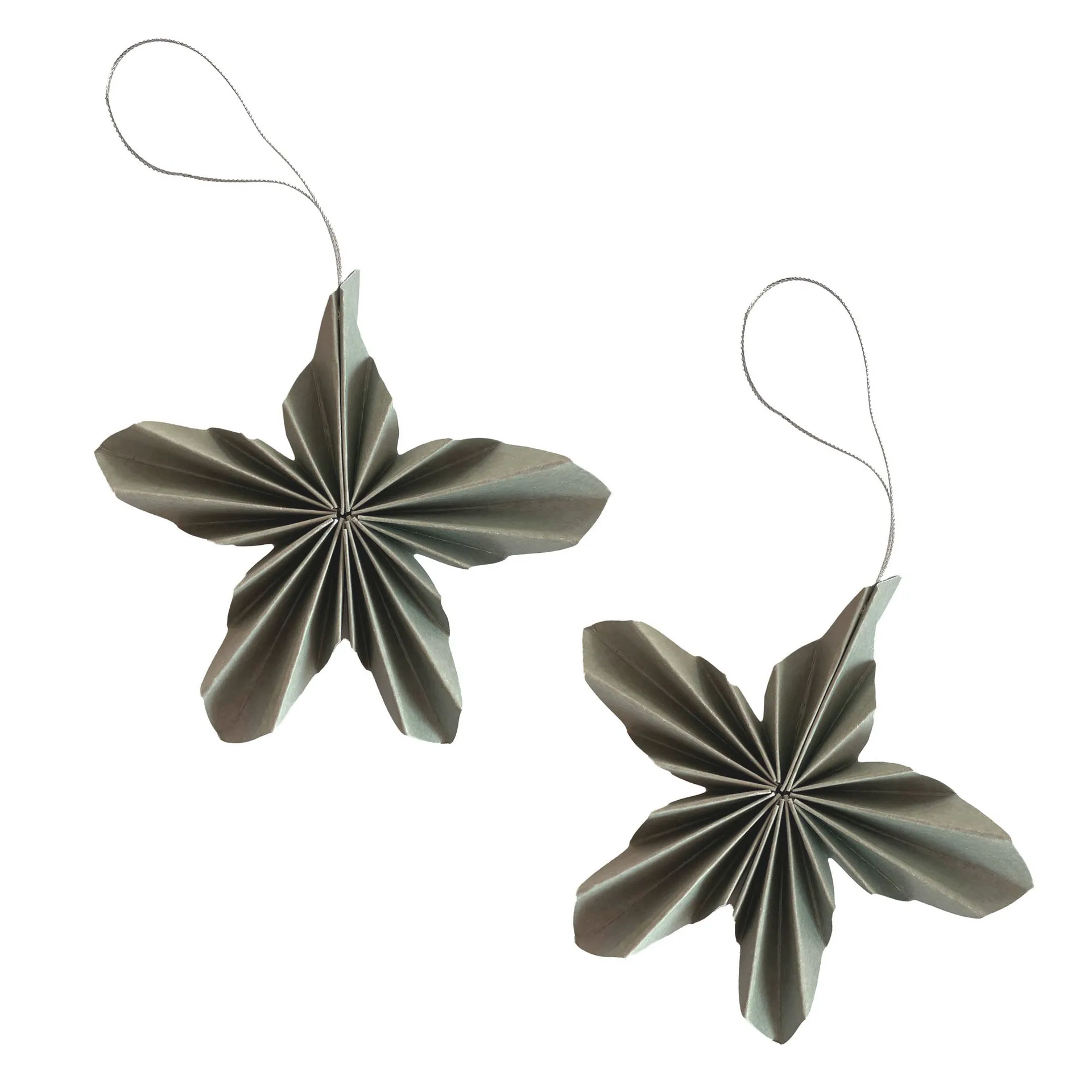 Paper Stars julhänge 2-pack, Sage Green Cooee Design