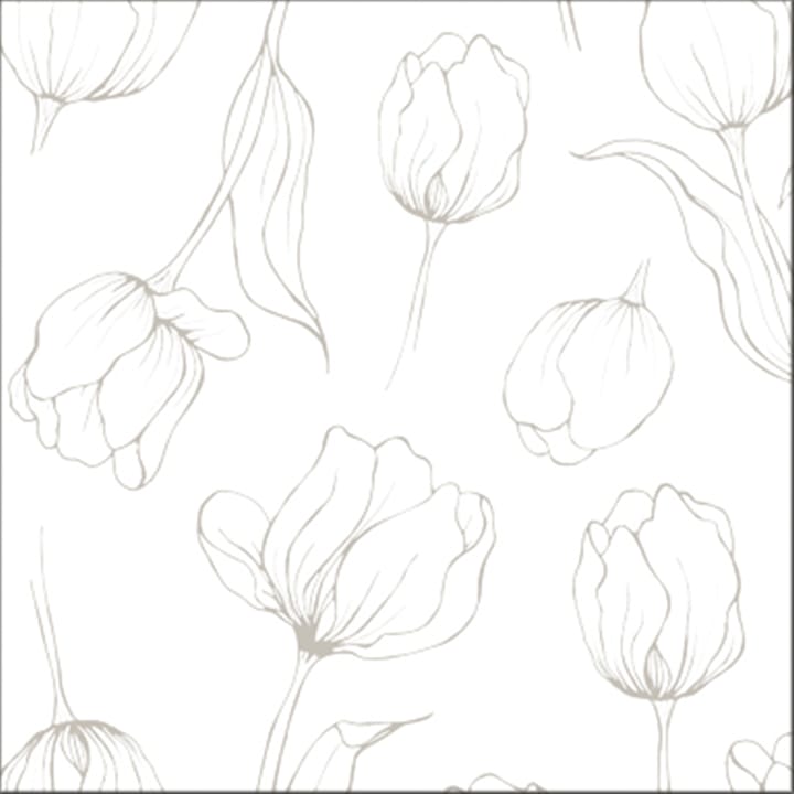 Tulipa servetter 16x16 cm 18-pack - White - Cooee Design