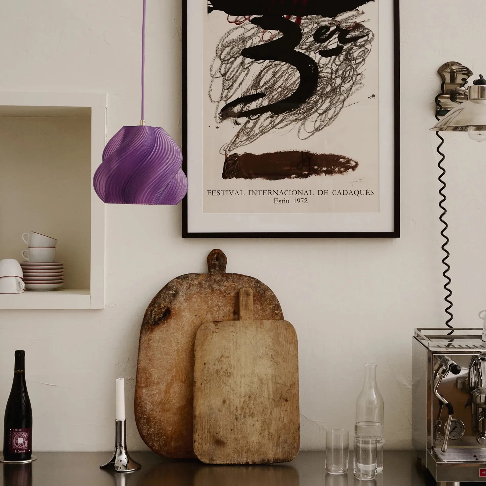 Soft Serve pendel, Lavender sorbet-brass, 01, 20 cm Crème Atelier