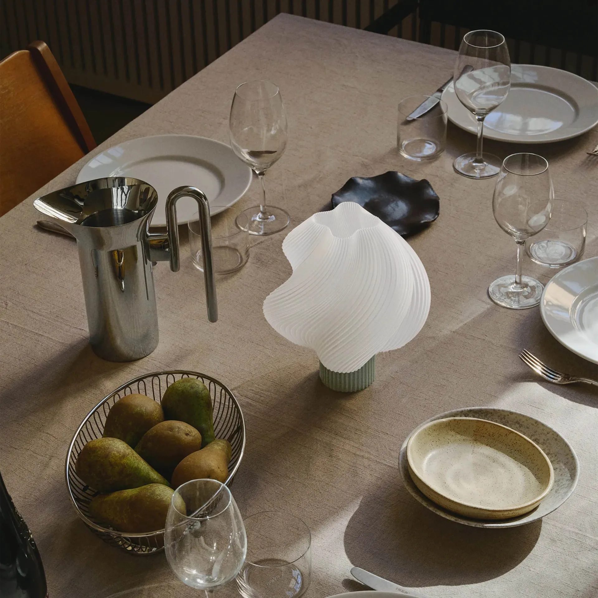 Soft Serve portabel bordslampa, Matcha, 23 cm Crème Atelier