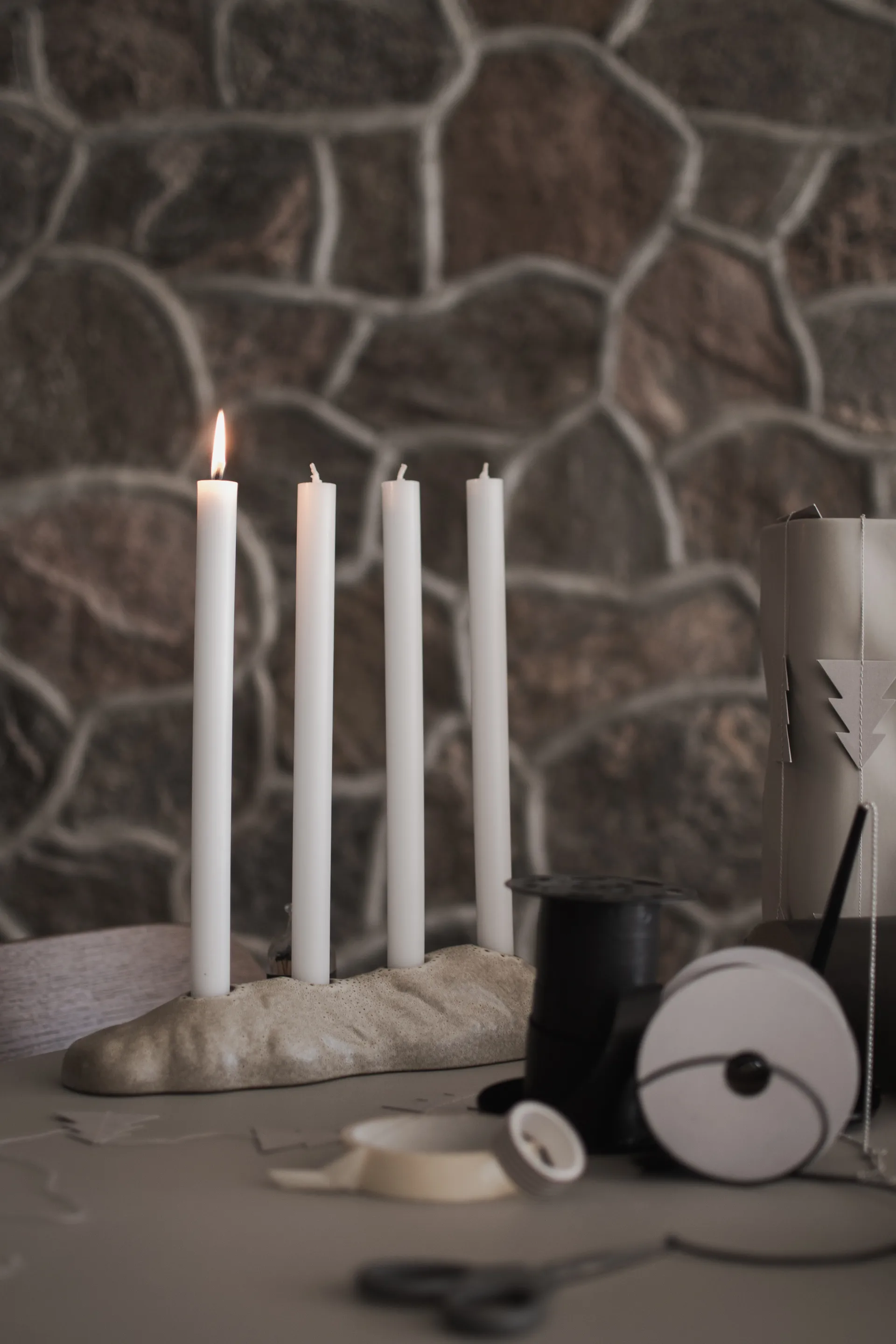 Base adventsljusstake, Beige DBKD