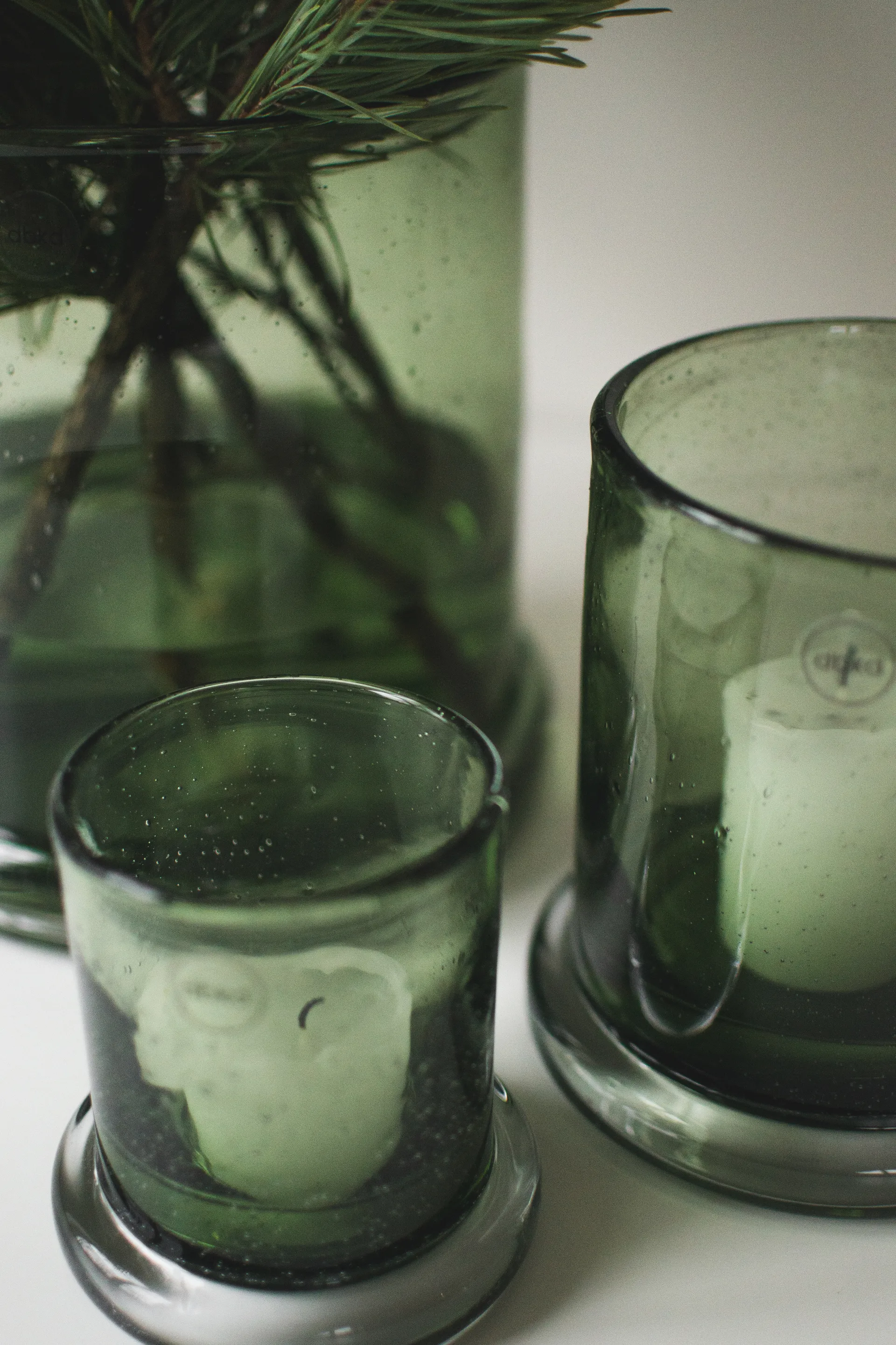 Bubble ljuslykta Ø10 cm, Green DBKD