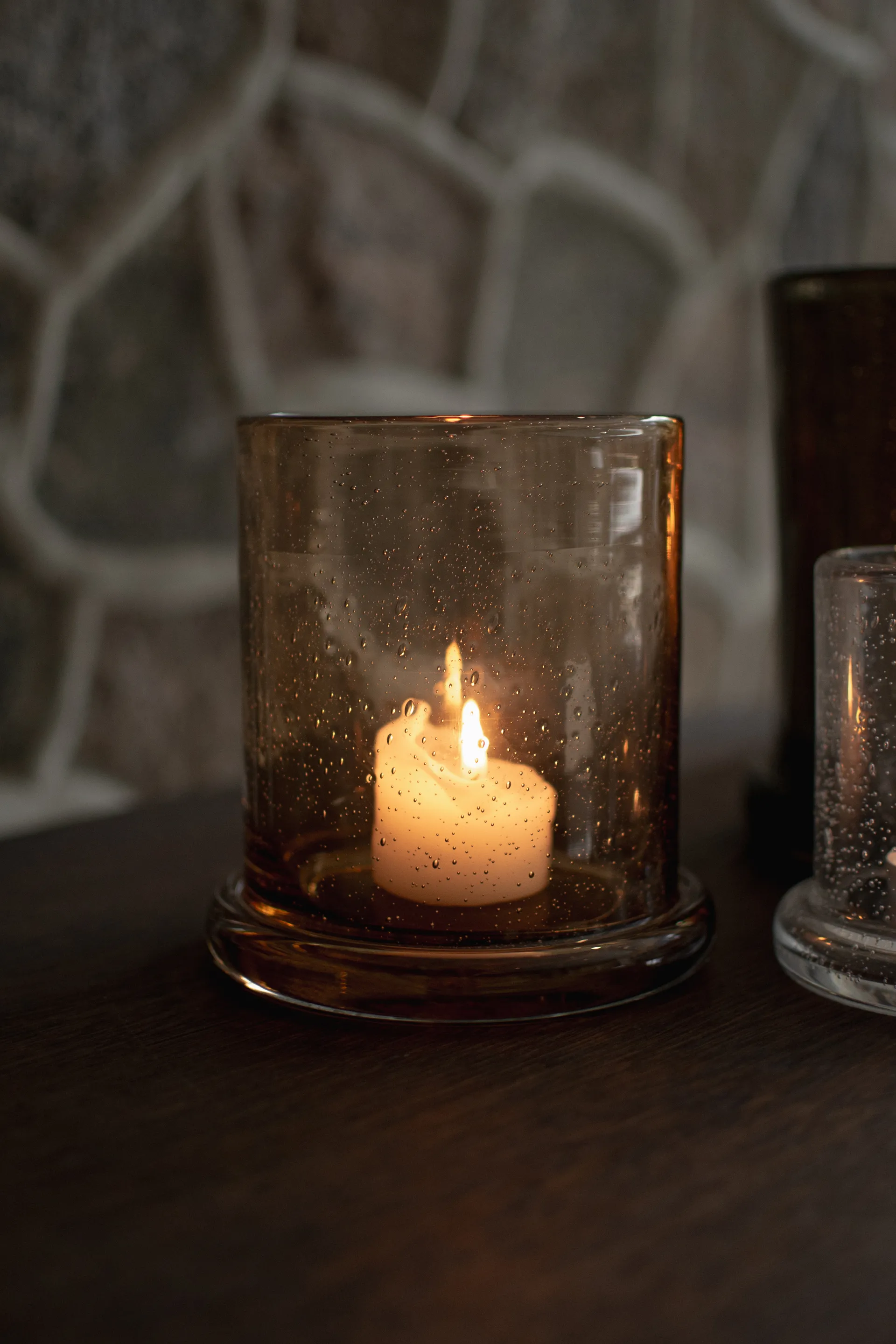 Bubble ljuslykta Ø14 cm, Rust DBKD