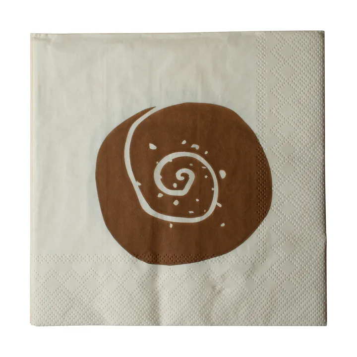 Bulle pappersservett 20-pack - Creme-Brown, 33x33 cm - DBKD